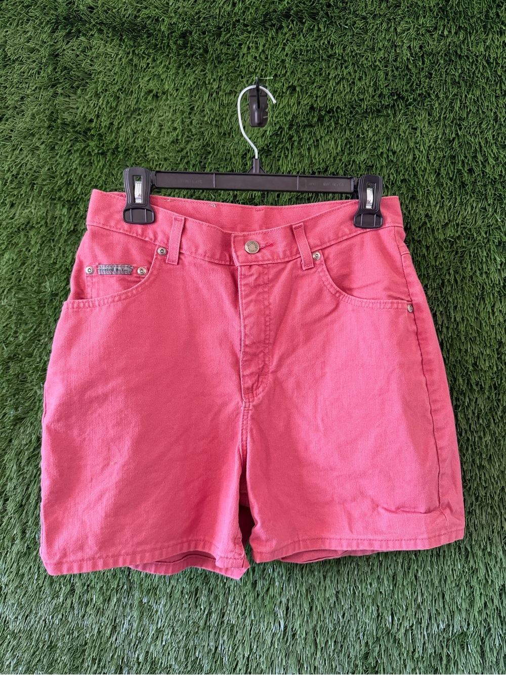 Lee Women's Pink Denim Shorts - High Rise Five-Pocket
